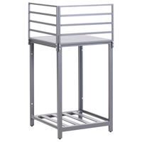 Set cucina da esterno 4 elementi in alluminio e PE Rattan con lavello grigio leva cucino da esterno