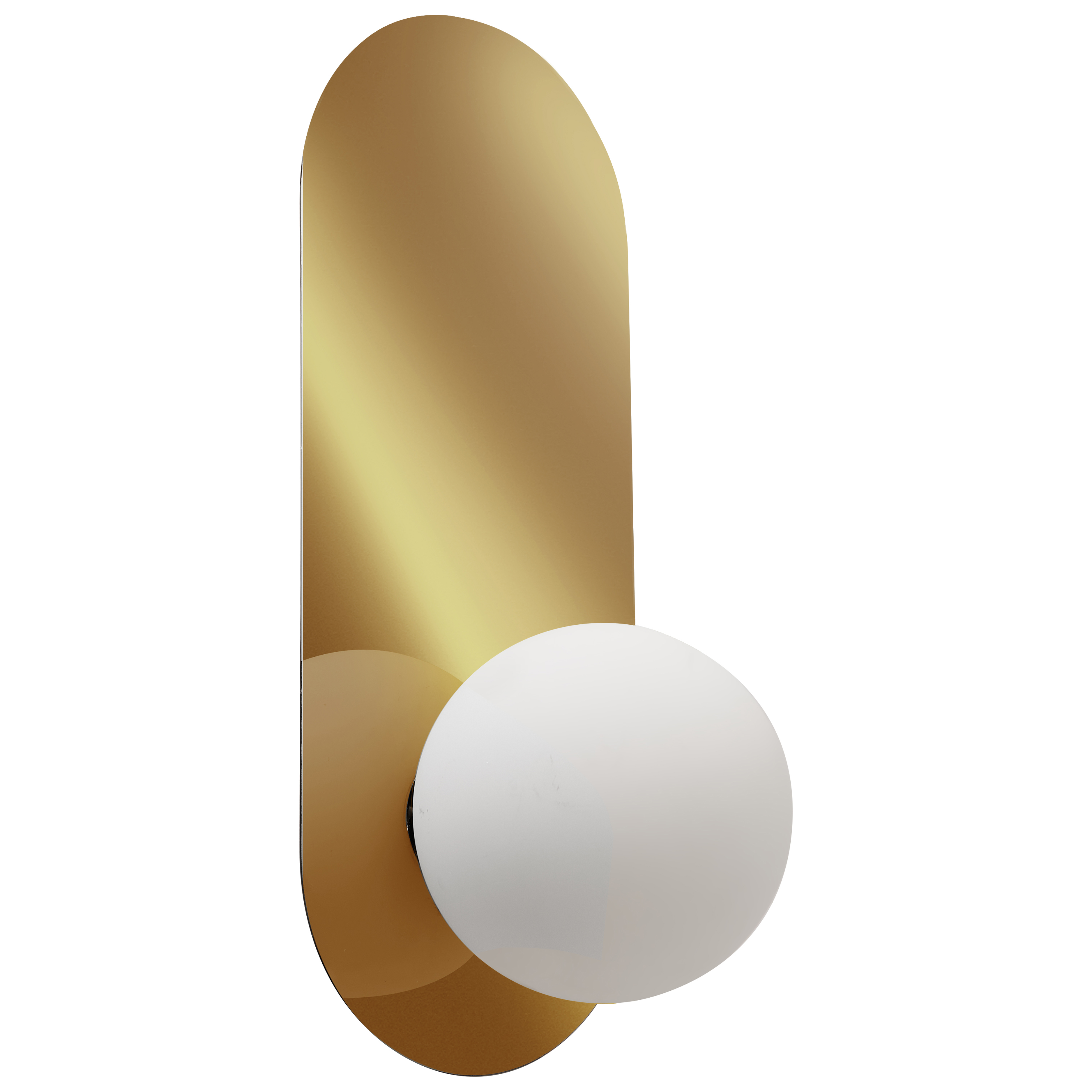 Set di 2 lampade da parete ovali con paralumi a globo in vetro Oro stile retrò