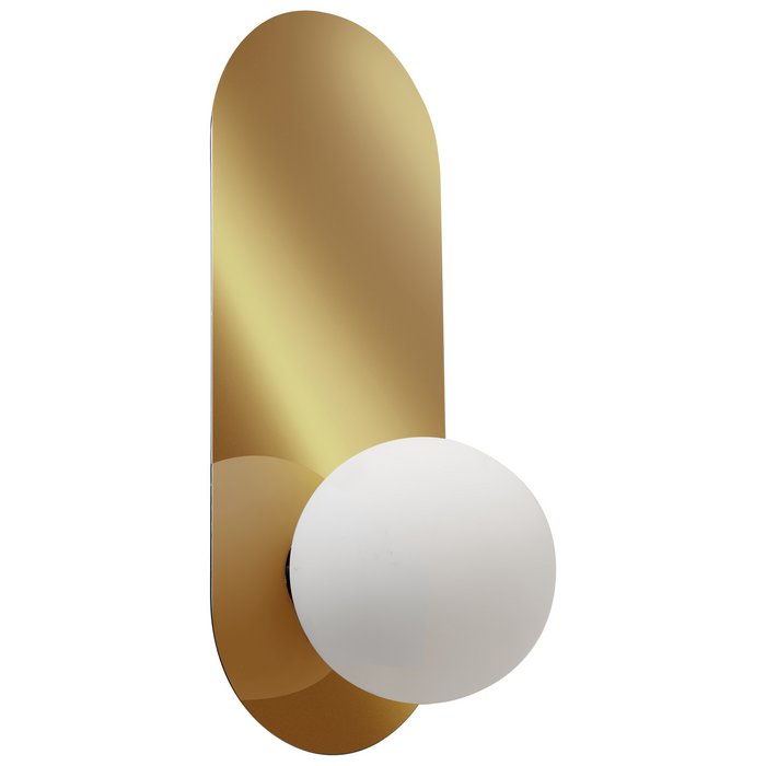 Set di 2 lampade da parete ovali con paralumi a globo in vetro Oro stile retrò