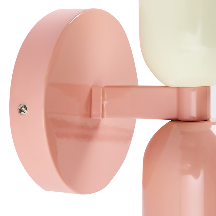 Set di 2 lampade da parete a due luci Up-Down Scones rosa