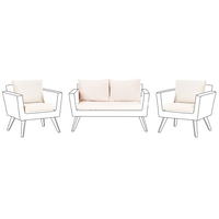 Set di copricuscini per giardino bianco sporco resistente ai raggi UV e con cerniera.