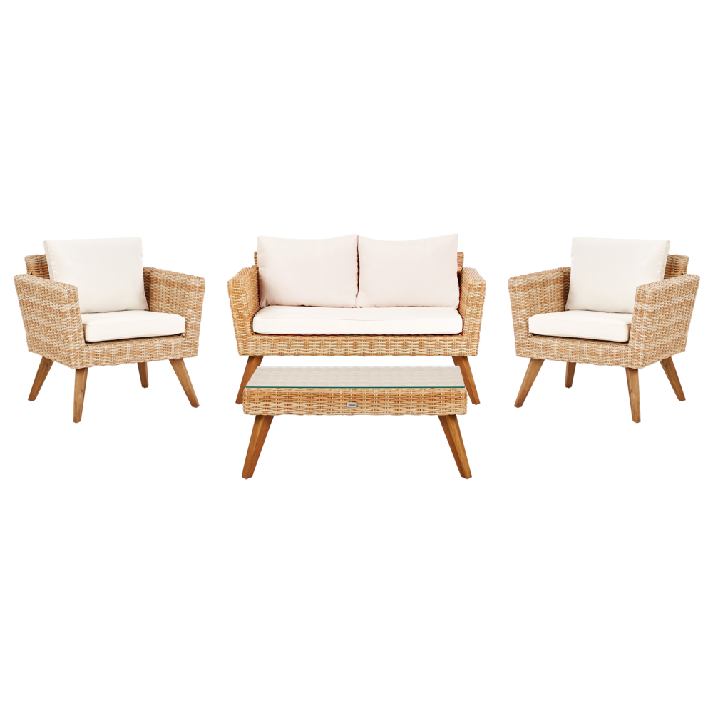 Set di copricuscini per giardino bianco sporco resistente ai raggi UV e con cerniera.