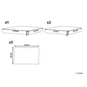 Set di copricuscini per giardino bianco sporco resistente ai raggi UV e con cerniera.