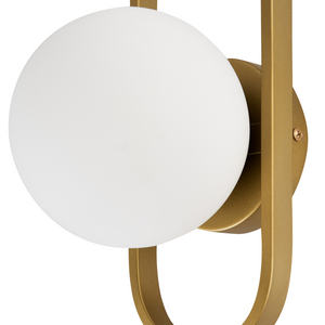 Lampada da parete in vetro opaco Paralume oro stile moderno
