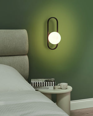 Lampada da parete in vetro opaco Paralume nero stile moderno