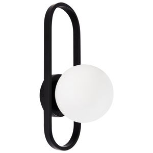 Lampada da parete in vetro opaco Paralume nero stile moderno