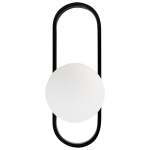 Lampada da parete in vetro opaco Paralume nero stile moderno