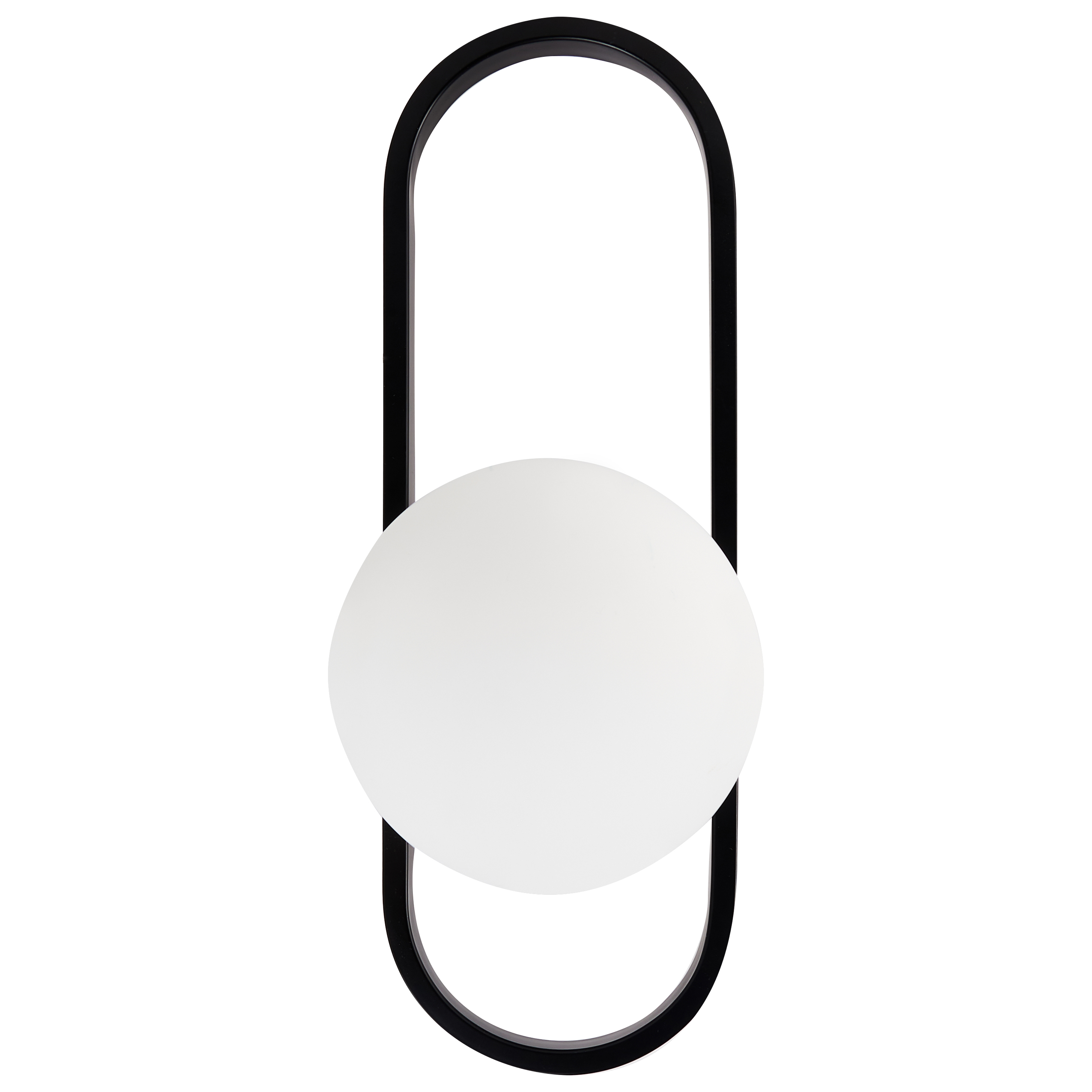 Lampada da parete in vetro opaco Paralume nero stile moderno