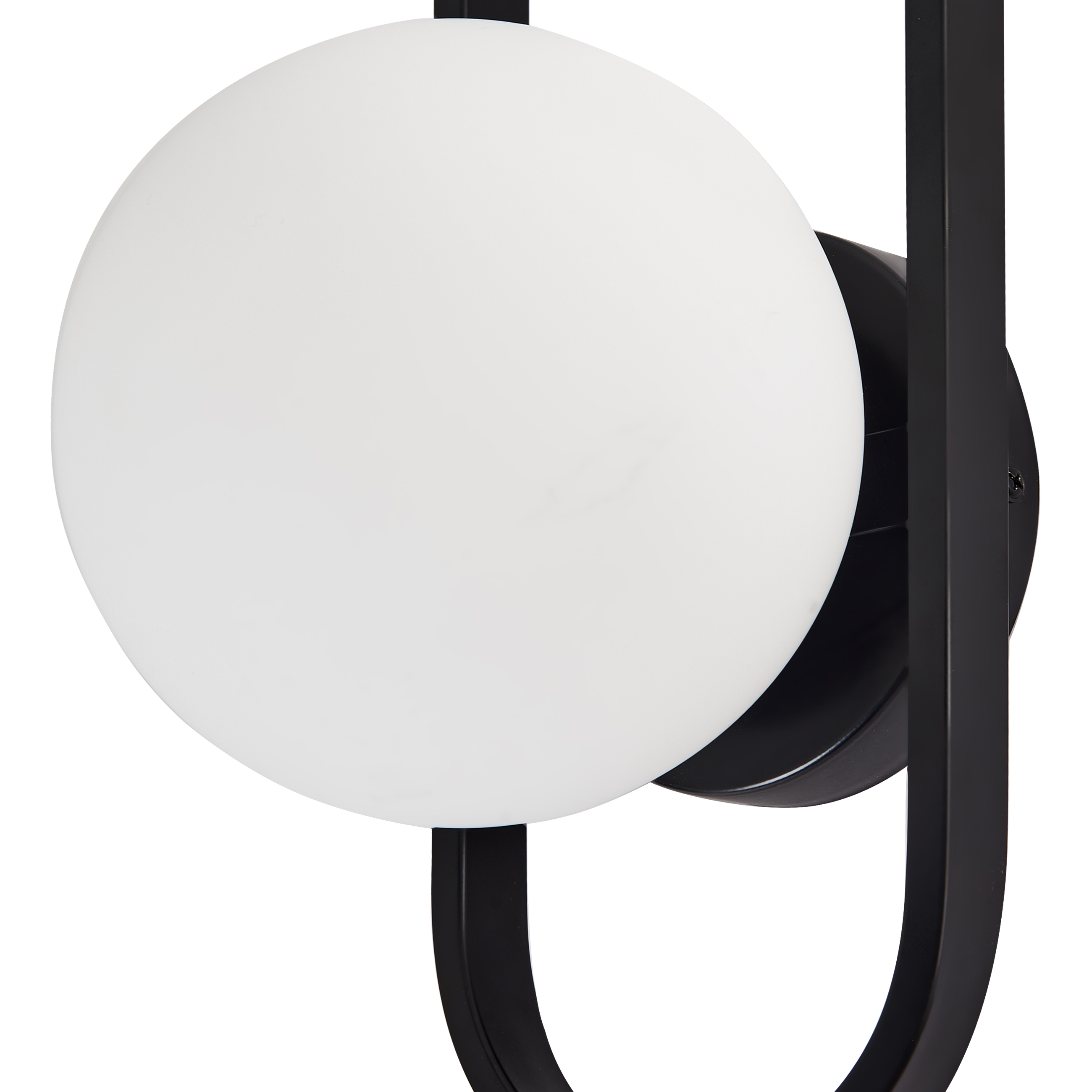 Lampada da parete in vetro opaco Paralume nero stile moderno