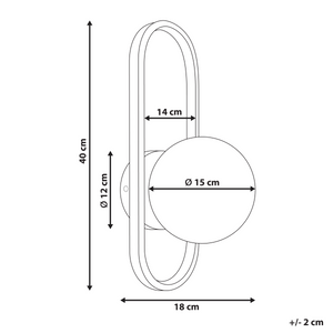 Lampada da parete in vetro opaco Paralume nero stile moderno