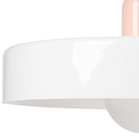 Lampadario tondo in vetro con paralume a globo bianco stile moderno