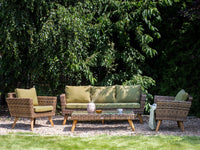 Set di copricuscini XL per giardino verde oliva resistente ai raggi UV e con cerniera.