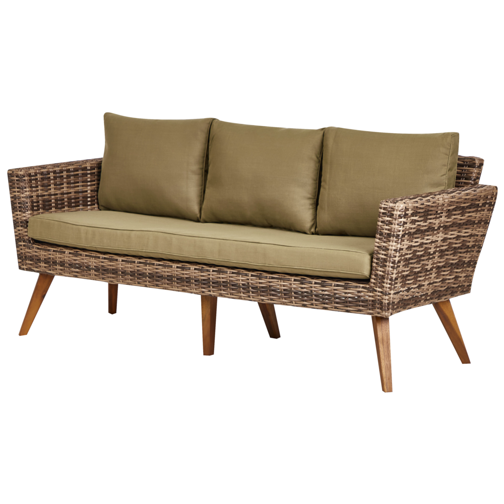 Set di copricuscini XL per giardino verde oliva resistente ai raggi UV e con cerniera.