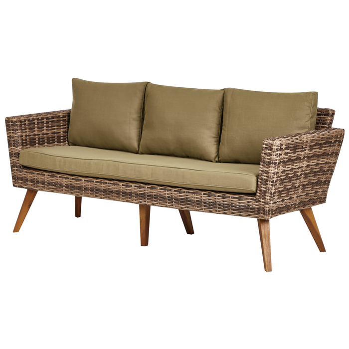 Set di copricuscini XL per giardino verde oliva resistente ai raggi UV e con cerniera.