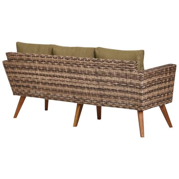 Set di copricuscini XL per giardino verde oliva resistente ai raggi UV e con cerniera.