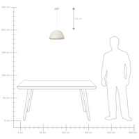 Lampada a sospensione in metallo beige chiaro moderna di ispirazione vintage di forma arrotondata