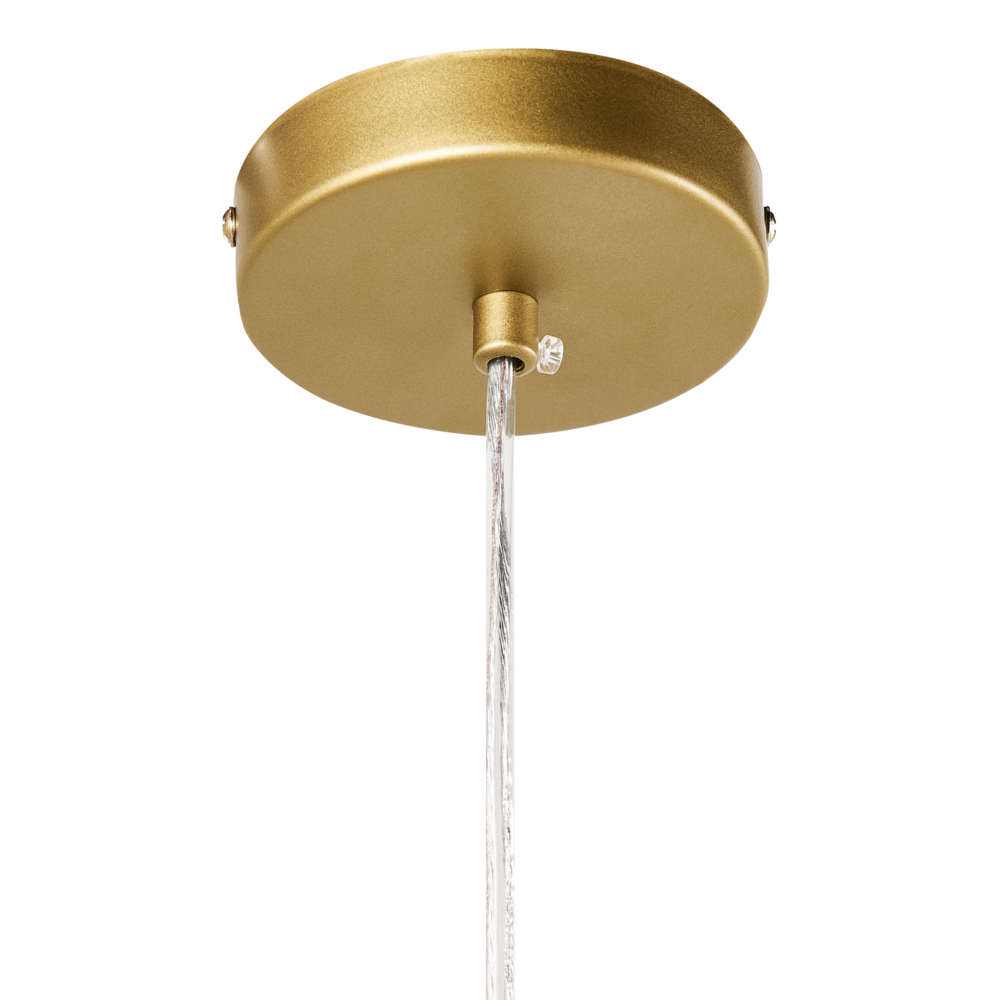 Lampadario in metallo con 6 paralumi in vetro oro stile glamour