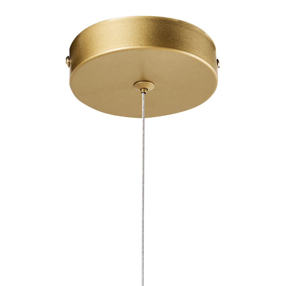 Lampadario in metallo con 6 paralumi in vetro oro stile glamour