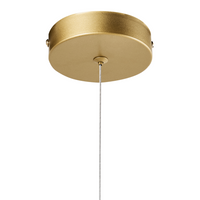 Lampadario in metallo con 6 paralumi in vetro oro stile glamour