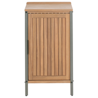 Mobile da cucina per esterni in legno di acacia marrone 2 ripiani 1 anta con top 50 x 50 x 92 cm Giardino Cucina Pranzo