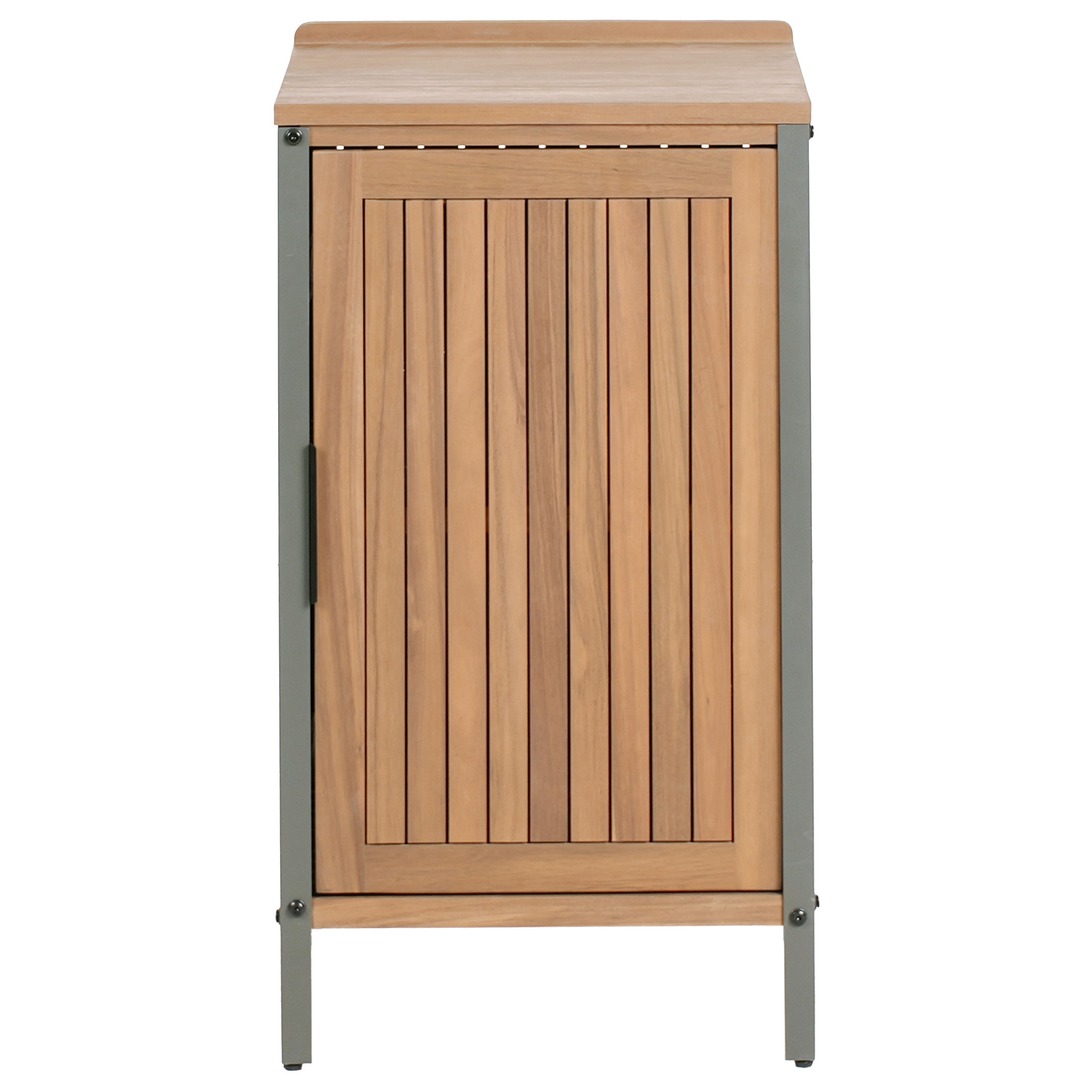 Mobile da cucina per esterni in legno di acacia marrone 2 ripiani 1 anta con top 50 x 50 x 92 cm Giardino Cucina Pranzo