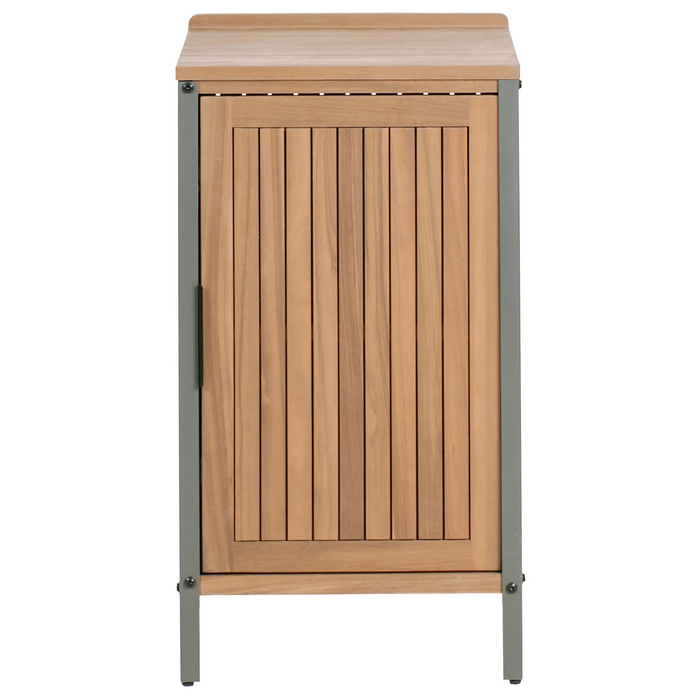 Mobile da cucina per esterni in legno di acacia marrone 2 ripiani 1 anta con top 50 x 50 x 92 cm Giardino Cucina Pranzo