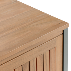 Mobile da cucina per esterni in legno di acacia marrone 2 ripiani 1 anta con top 50 x 50 x 92 cm Giardino Cucina Pranzo