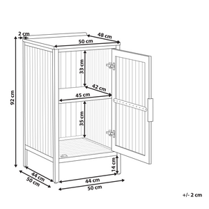 Mobile da cucina per esterni in legno di acacia marrone 2 ripiani 1 anta con top 50 x 50 x 92 cm Giardino Cucina Pranzo
