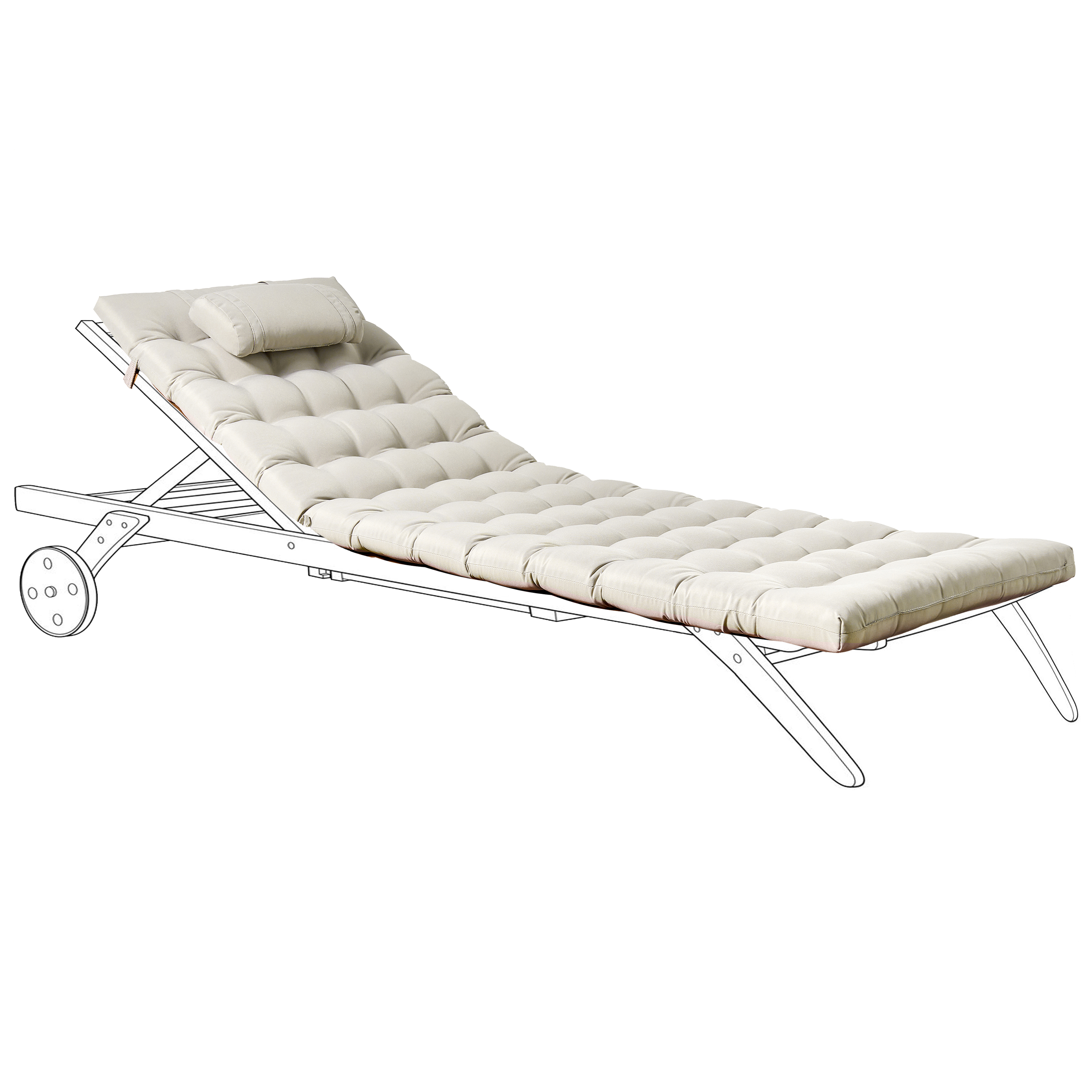 Cuscino per lettino prendisole con poggiatesta per lettino solare Resistente ai raggi UV tortora esterno bordo piscina