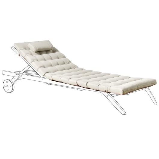 Cuscino per lettino prendisole con poggiatesta per lettino solare Resistente ai raggi UV tortora esterno bordo piscina