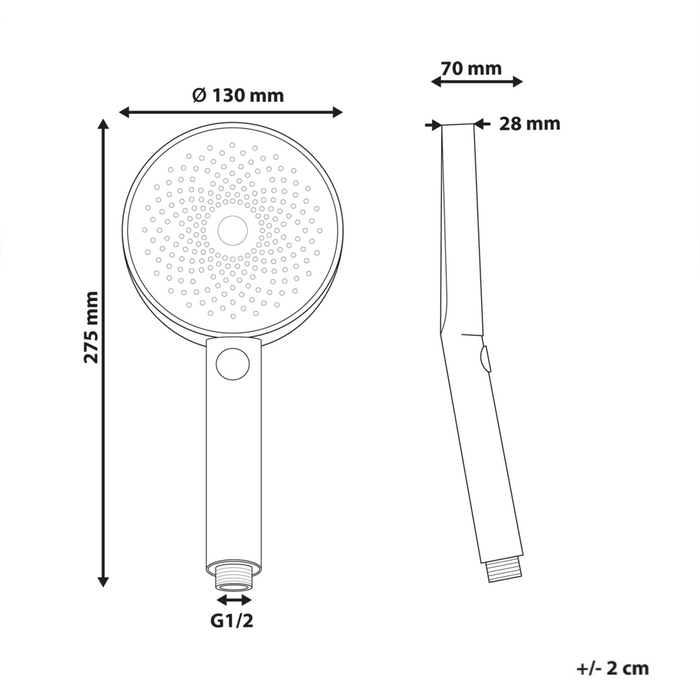 Set doccia con tubo 4 modalità di spruzzo Metallo argento classico moderno