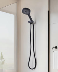 Set doccia con tubo 4 modalità di spruzzo Metallo nero classico moderno