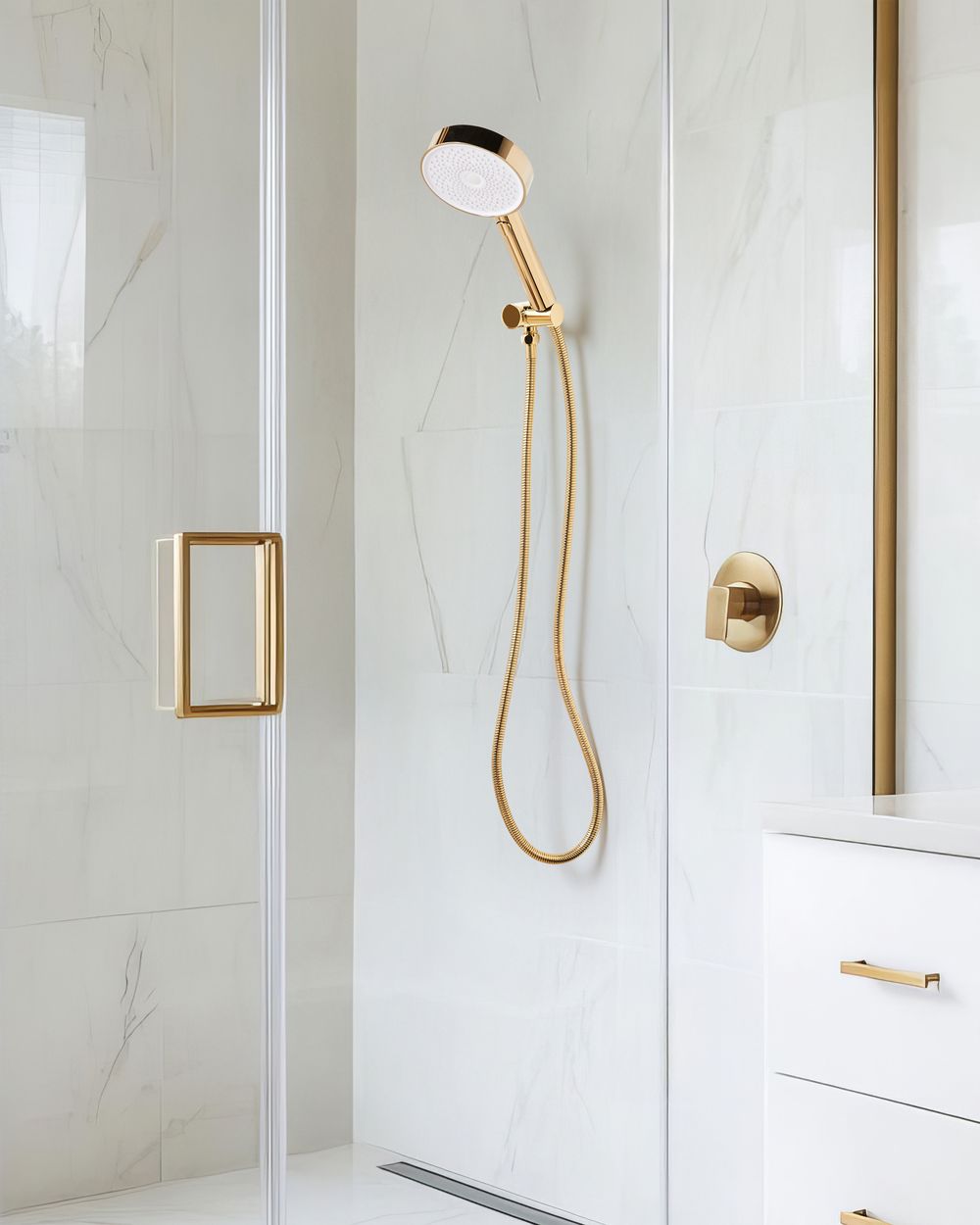 Set doccia con tubo 4 modalità di spruzzo Metallo Oro classico moderno