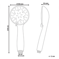 Set doccia con tubo flessibile 3 modalità di spruzzo Metallo nero classico moderno