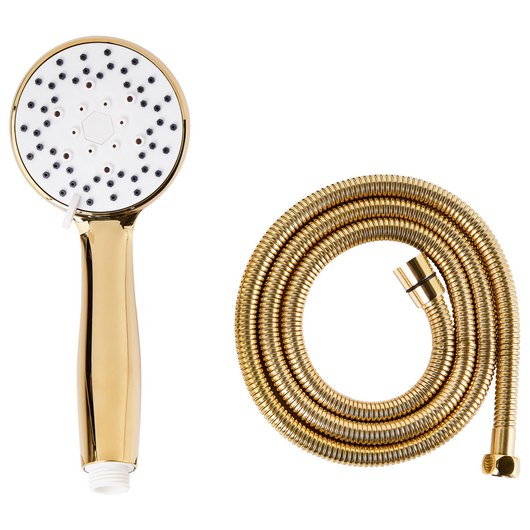 Set doccia con tubo flessibile 3 modalità di spruzzo Metallo oro classico moderno