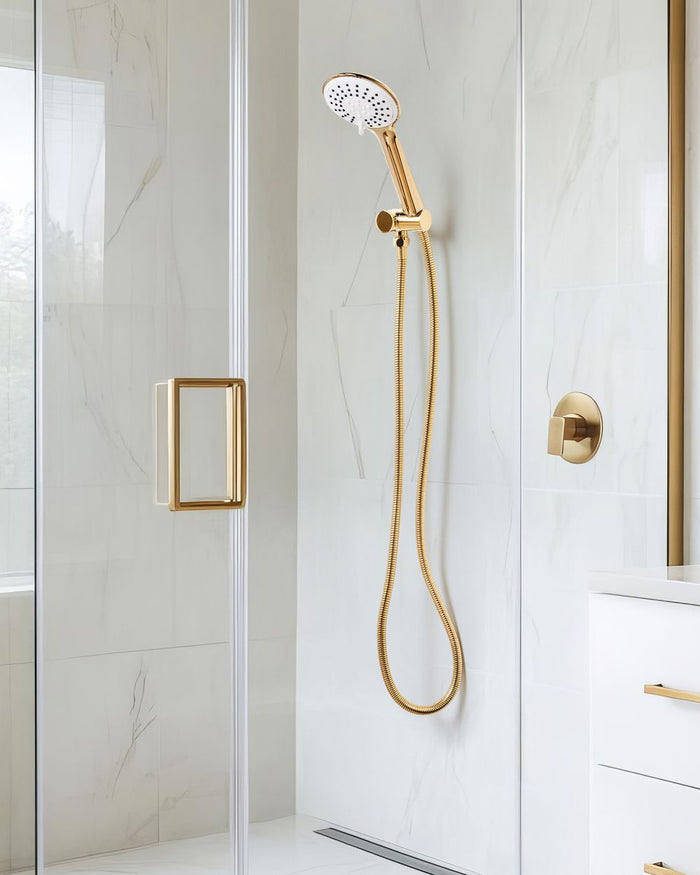 Set doccia con tubo flessibile 3 modalità di spruzzo Metallo Oro classico moderno