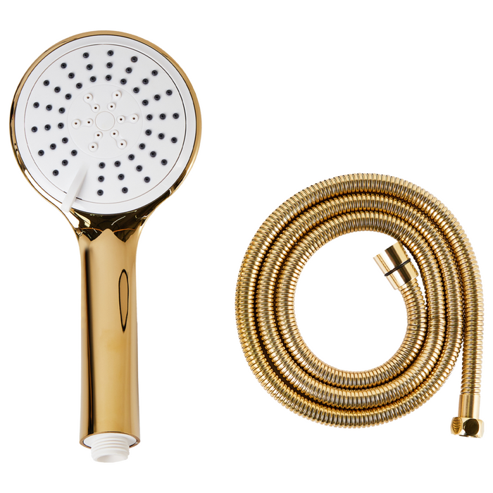 Set doccia con tubo flessibile 3 modalità di spruzzo Metallo Oro classico moderno