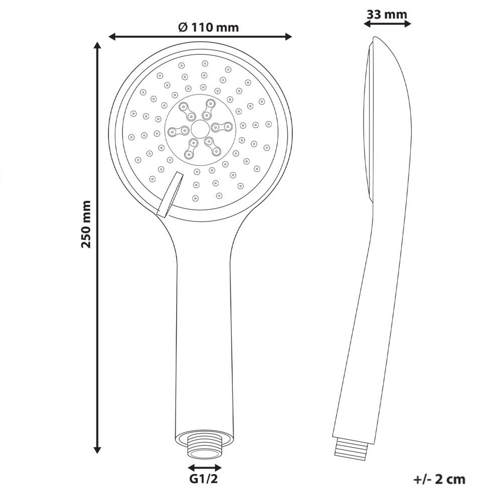 Set doccia con tubo flessibile 3 modalità di spruzzo Metallo Oro classico moderno