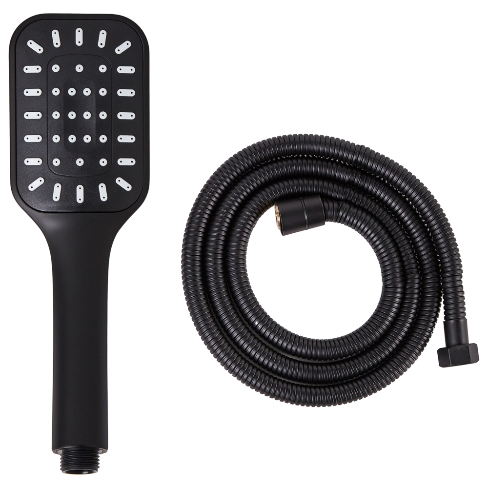 Set doccia classico moderno con tubo 4 modalità di getto Metallo nero