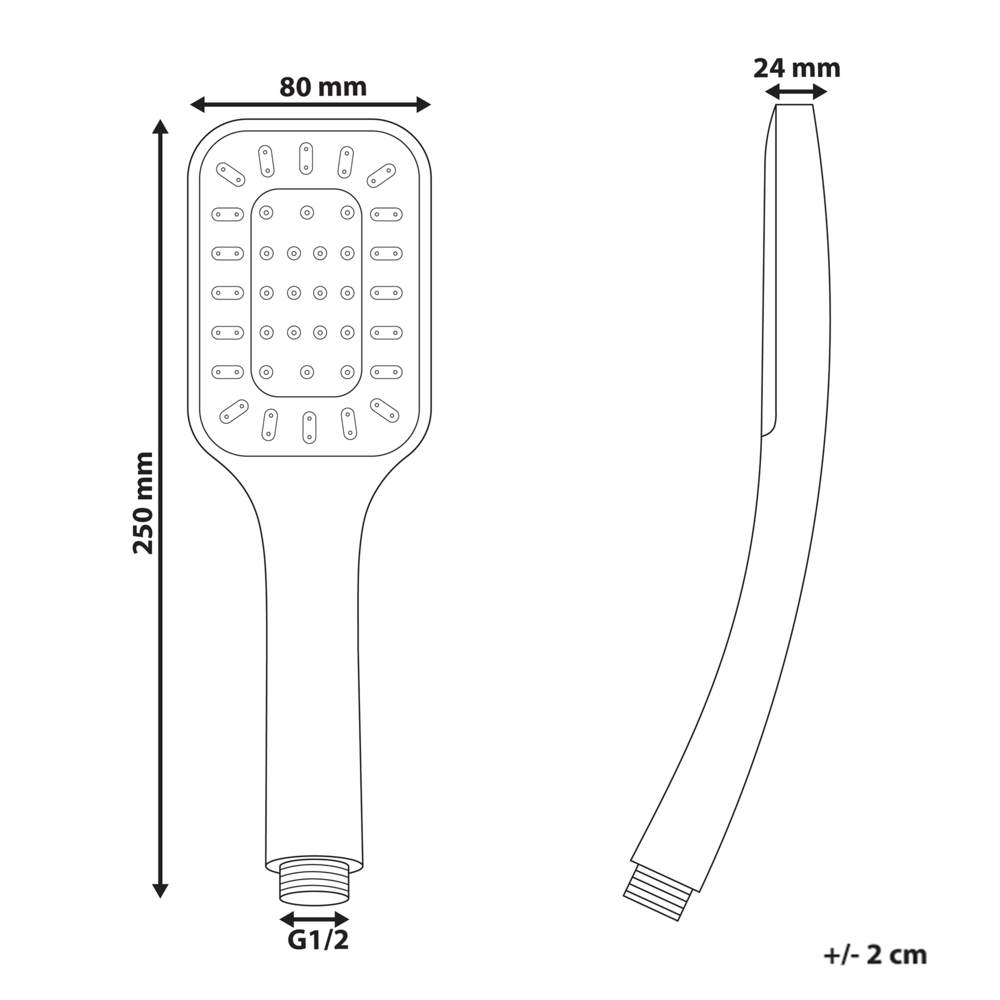 Set doccia classico moderno con tubo 4 modalità di getto Metallo nero
