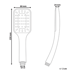 Set doccia classico moderno con tubo 4 modalità di getto Metallo nero
