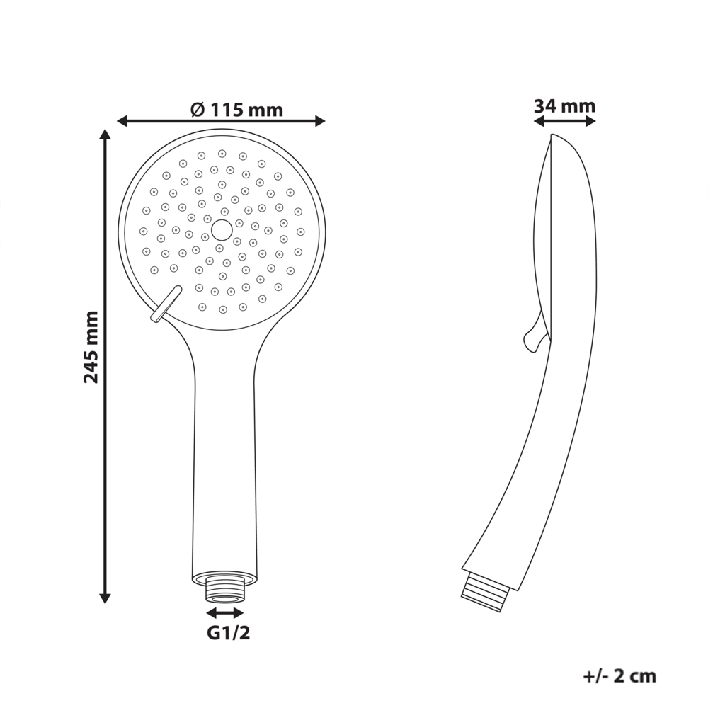 Set doccia classico moderno con tubo 4 modalità di getto Metallo argento Tarma