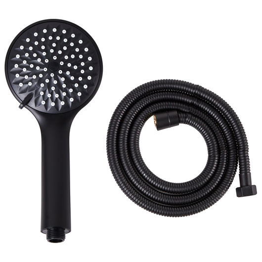 Set doccia classico moderno con tubo 4 modalità di getto Metallo nero Tarma