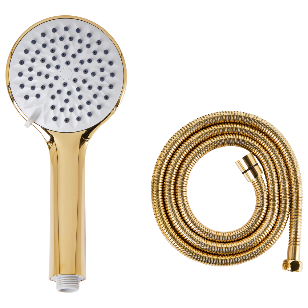 Set doccia classico moderno con tubo 4 modalità di getto Metallo Oro Tarma