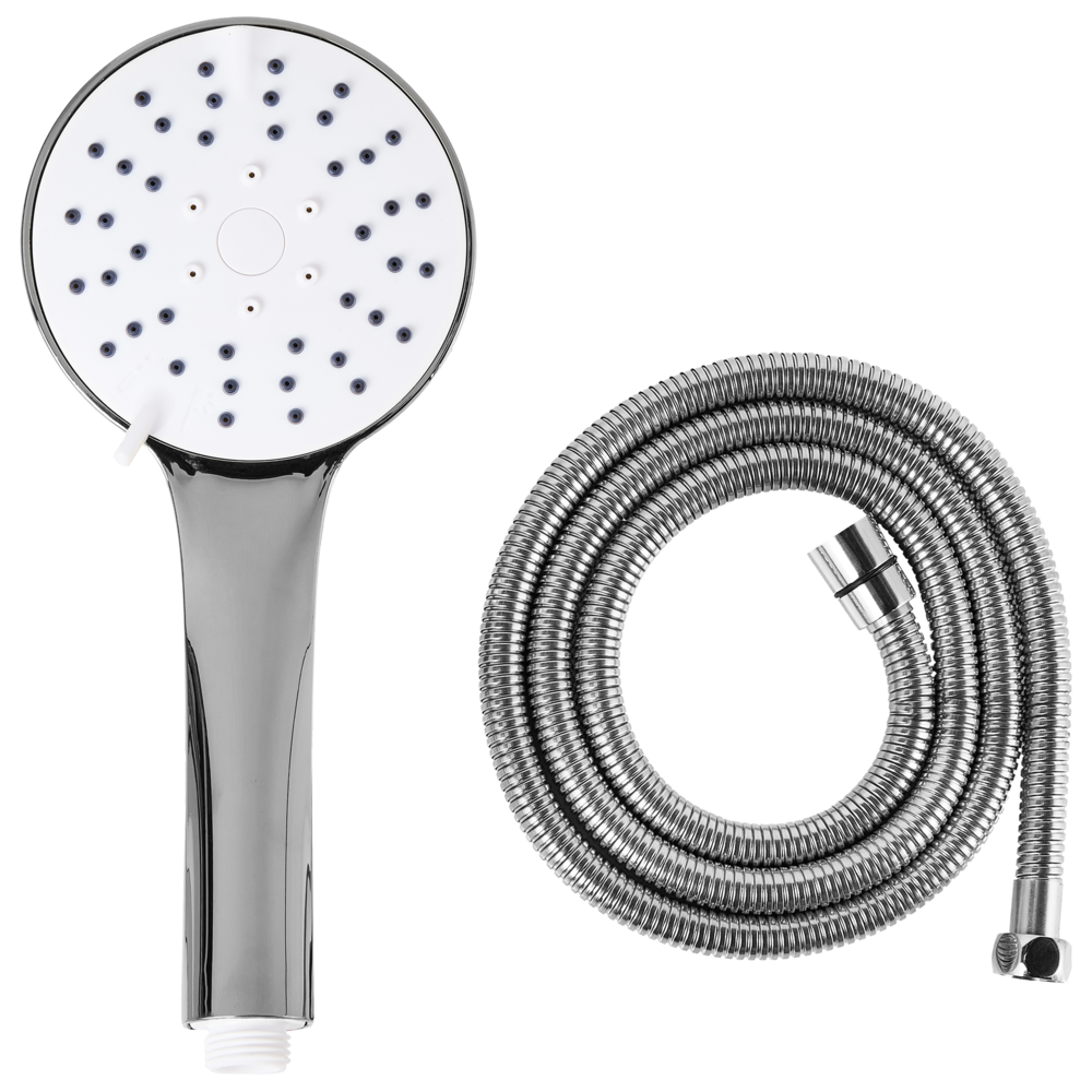 Set doccia classico moderno con tubo 4 modalità di getto Metallo argento