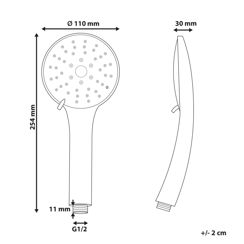 Set doccia classico moderno con tubo 4 modalità di getto Metallo argento