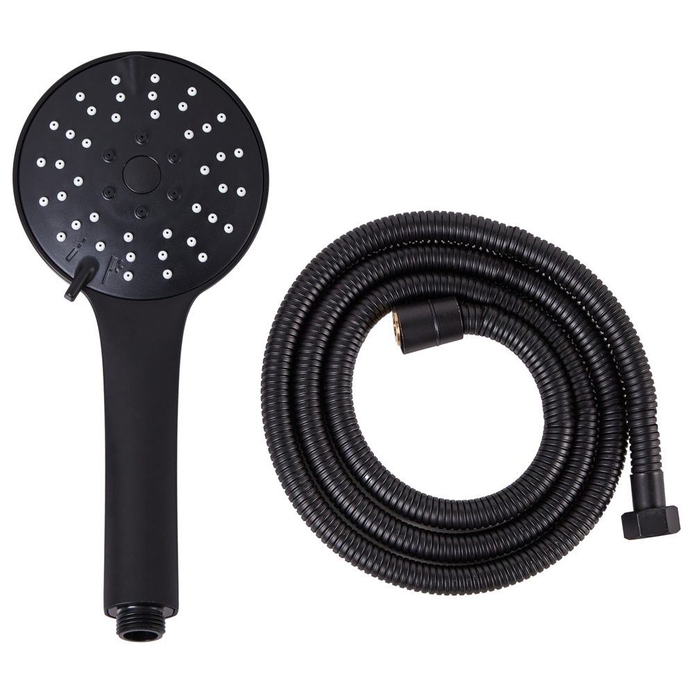 Set doccia classico moderno con tubo 4 modalità di getto Metallo nero