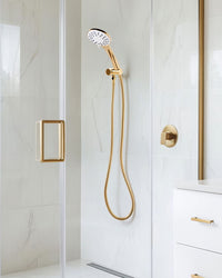 Set doccia classico moderno con tubo 4 modalità di getto Metallo oro