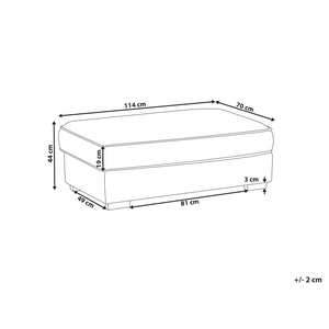 Pouf imbottito in bouclé bianco sporco rettangolare stile moderno minimalista