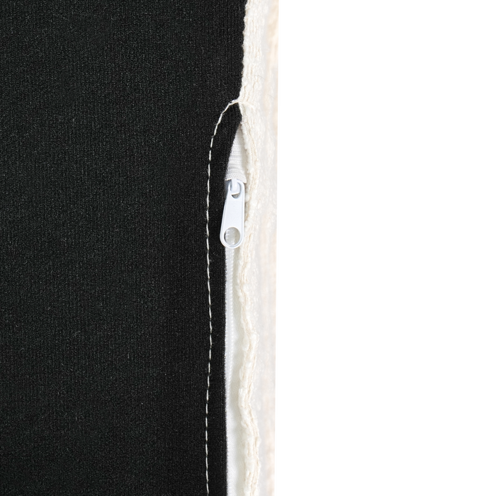 Pouf imbottito in bouclé bianco sporco rettangolare stile moderno minimalista